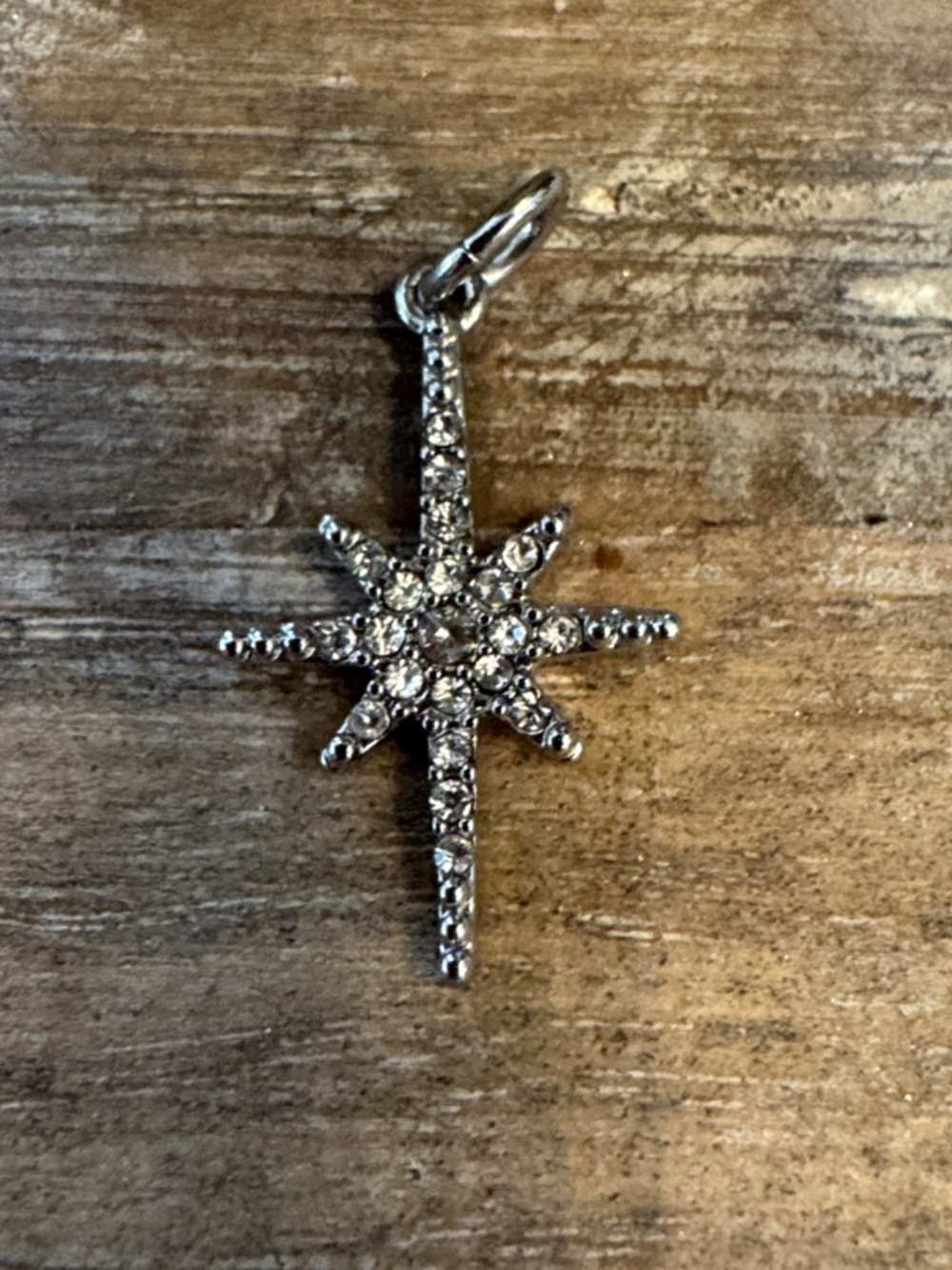 Stella & Dot Sparkling Silver Starburst Pendant.